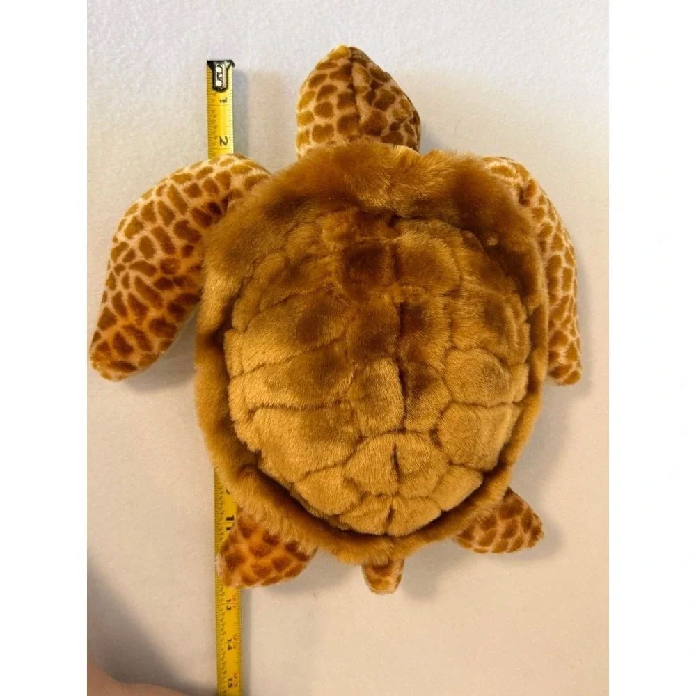 SeaWorld Sea Turtle Plush Stuffed Animal Brown Tan Realistic Soft Toy 13